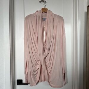 Soft Pink Draped Cardigan